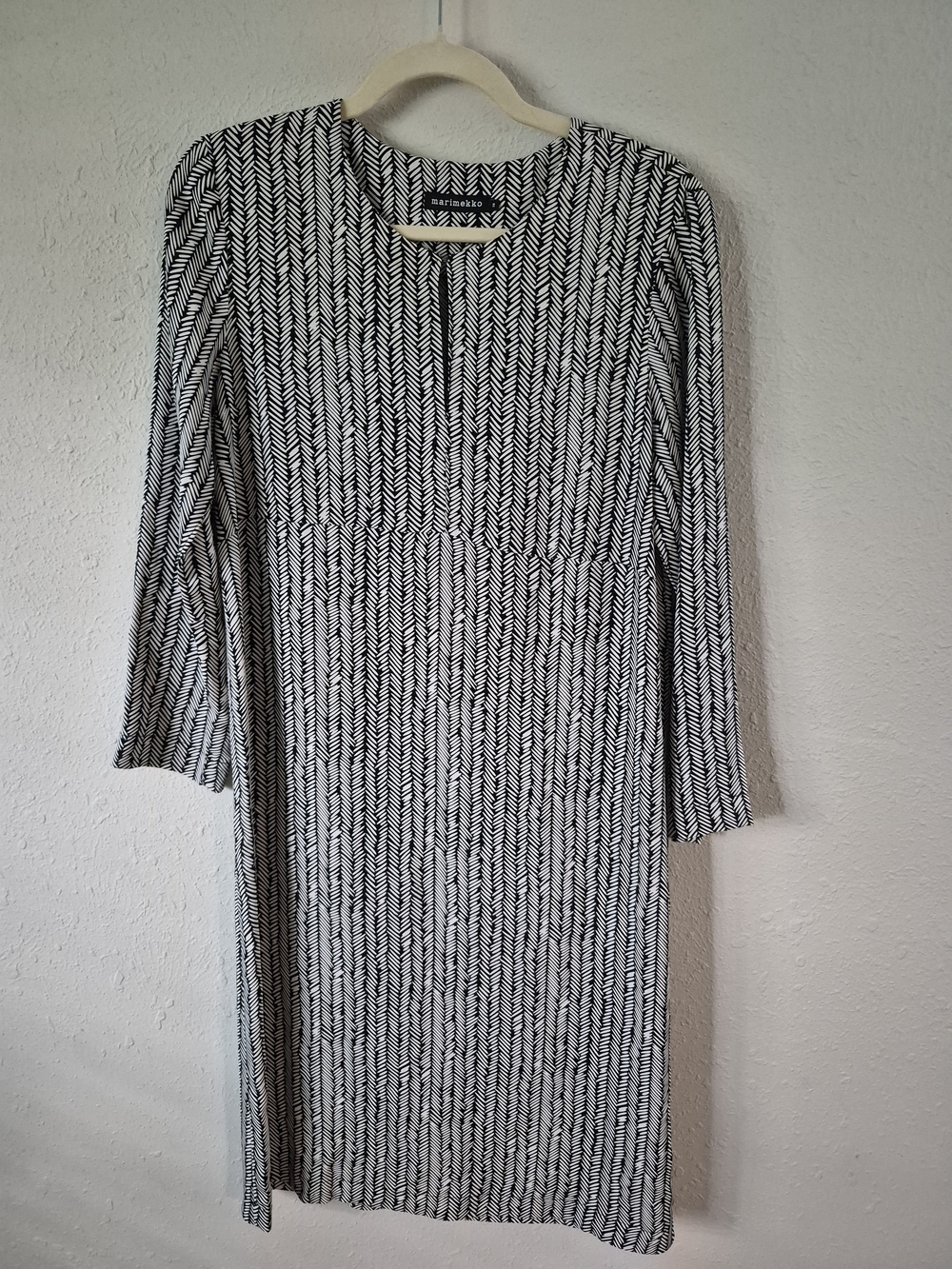 Marimmeko Black & White Patterned Long Sleeve Dress Size 38